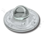 Lens for LED COB; angle: 45 degrees FWHM ; Number of LEDs: 1; Dimensions: round 85.09mm; Height: 35.31mm; material: silicone; Fastening: screw