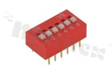 DIP Switch; THT; 6-poles; pitch 2.54mm