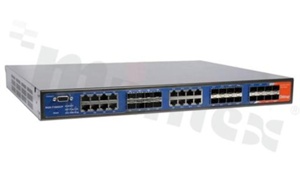 Switch przemysłowy Gigabit; zarządzalny; 16 portów Gigabit Combo RJ45/SFP i 8 portów 1000Base-X SFP; temp. pracy: -40+70 st.C; zasilanie redundantne 100...240VAC; montaż RACK; WYCOFANY Z PRODUKCJI