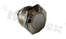 Push button switch; monostable; 16mm; solder terminals; nickled; silver button; IP65
