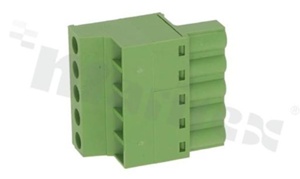 Pluggable terminal block; 5.08mm pitch; 5-ways; female; for wire 1.00mm2;wire insertion direction same as plug-in direction; p.bronze contacts; brass cage; UL 350V/15A