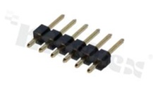 Listwa stykowa do PCB; w rastrze 2.54mm; 1x6 styków; montaż: THT; męska; prosta; jednorzędowe; 3.0/2.54/6.0 mm