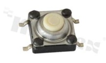 Przełącznik Tact Switch; SMD; wymiary korpusu: 7.2.0x7.2; h=4.3mm; wodoszczelny; o sile nacisku 260gf; przycisk okrągły