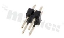 Listwa stykowa do PCB; w rastrze 2.54mm; 2x2 styków; montaż: THT; męska; prosta; dwurzędowa