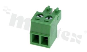 Pluggable terminal block; 3.81mm pitch; 2-ways; female; for wire 1.50mm2(28-16AWG); wire insertion direction same as plug-in direction; p.bronze contacts; brass cage; UL 300/8A