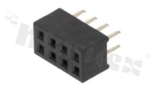 Listwa stykowa do PCB; w rastrze 2.00mm; 2x4 styków; montaż: THT; żeńska; prosta; dwurzędowe
