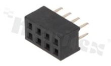 Listwa stykowa do PCB; w rastrze 2.00mm; 2x4 styków; montaż: THT; żeńska; prosta; dwurzędowe