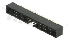 Full shrouded header for PCB; pitch 2.00mm; 34-contacts; THT; male; top entry