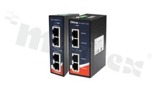 Industrial 2-port Gigabit High Power PoE Injector; operating temperature -20+70 deg.C; DIN rail mountable
