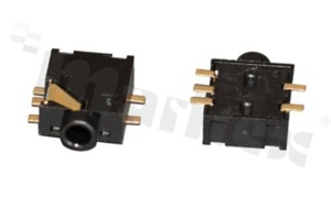 Gniazdo Jack; żeńskie; stereo; SMD; 2.5mm; 2 x styk rozwierny