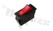 Przełącznik typu Rocker; jednobiegowy; 2-pozycyjny; 28x10.2mm; konektory SPDT; przycisk czerwony; 15A/250V