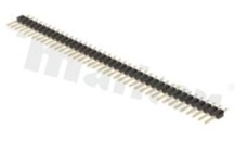 Listwa stykowa do PCB; w rastrze 2.54mm 1x40 styków; montaż THT; męska; prosta; jednorzędowe; 3.0/2.54/6.0 mm