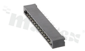 Złącze Non-ZIF do PCB; w rastrze 2.54mm; 13-stykowe; montaż: THT; pionowe