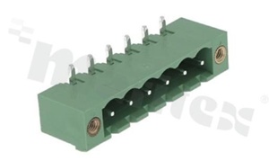 Listwa zaciskowa rozłączalna; w rastrze 5.08mm; 6-torowa; męska; kątowa; zabudowana; z zaczepem śrubowym; UL 300V/16A; TUV:320V/20A