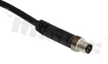 Wtyk M8; bez klucza pozycjonującego; 3-stykowy; męski; 3A; prosty; z odgiętką; zakończony kablem o długości 5m; ip67