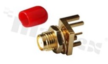 SMA female end launch type jack; straight; 50 Ohm; for PCB