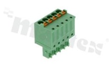 Listwa zaciskowa rozłączalna; w rastrze 3.50mm; 5-torowa; żeńska; na przewód 1.50mm2 (28-16AWG); kierunek wtykania równoległy do osi przewodów; z zaciskiem sprężynowym; styki z fosforobrązu; stalowa klatka; UL 300/8A TUV 250/12A