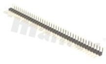Listwa stykowa do PCB; w rastrze 2.54mm 1x40 styków; montaż THT; męska; kątowa; jednorzędowe