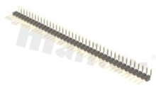 Pin Header; pitch 2.54mm; 1x40 pins; assembly: THT; male; angled; single row