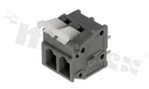Listwa zaciskowa do PCB; w rastrze 5.08mm; 2-torowa; pionowe wejście przewodu; na przewód 0.2-2.5mm2 (28-12 AWG); ze stykiem sprężynowym; szara; UL 300V/15A