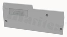 End/internal wall for   through connectors; 2,2mm thick; grey; snap-on mounting