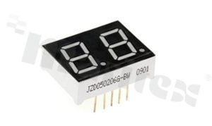 7-Seg. LED Display LTD050R-AMBW-M1; 2 digits; red; 25x19mm; 0.50"; black face; diffused; CA; RoHS /280pcs