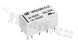 Przekaźnik elektromagnetyczny; prąd znamionowy 2A; napięcie cewki 12VDC; podwójne styki przełączne (2C); moc cewki 200 mW; 2A/30VDC; 1A/125VAC