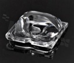 Soczewka do diod LED high power; kąt rozsyłu: asymetryczny ; ilość diod: 1; rozmiar: 25x25mm; wysokość: 8.2mm; rodzaj materiału: PMMA; sposób mocowania: klej; kołek; śruby