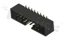 Full shrouded header for PCB; pitch 2.00mm; 16-contacts; SMD; male; top entry