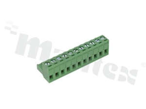 Pluggable terminal block; 5.08mm pitch; 11-ways; female; for wire 2.5mm2 (28-12AWG); wire insertion direction same as plug-in direction; p.bronze contacts; brass cage; UL 300V/15A;