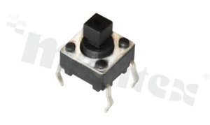 Przełącznik Tact Switch; THT; wymiary korpusu 6.0x6.0; h=7.3mm; pionowy; o sile nacisku 160gf; przycisk okrągły