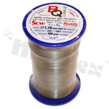 Silver coated copper wire; diameter 1.10mm; SWG 19; -40+105 deg.C; 59m; 500g.