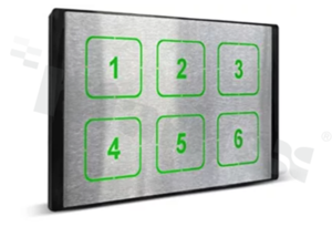 Piezoelectric panel "METAL LIGHT"; 2x3; metal front; solution designed for full customization of the product.