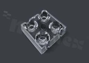 Soczewka do diod LED mid power; kąt rozsyłu: 10 stopni FWHM; ilość diod: 4; rozmiar: 50x50mm; wysokość: 13.3mm; rodzaj materiału: PMMA; PC; sposób mocowania: śruby