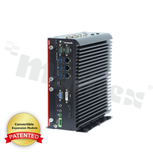 Fanless Embedded Computer; Intel Core i3/i5/i7; RAM up to 64 GB; 4x 2.5" SATA; 2x CFast; VGA; DP; DVI-D; 8x USB; 6x COM; 3x LAN; Audio; 8x DIO; 4x mini PCIe; 4x SIM; oper. temp. -40+70C; power supply 9-48V DC