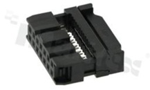 IDC connector; pitch 2.54mm; 14-contacts; female; for ribbon cable AWG#26-#28
