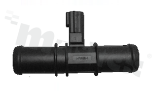 Inline flow-through fluid temperature sensor, hose size: 3/4", measurement range: -40-120deg.C, R@25deg.C = 10KOhm