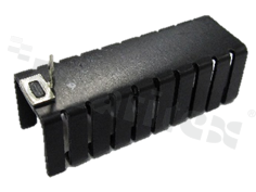 Heatsink; moulded TO-220; TO-262 38.1x12.8x12.7mm; black; anodized aluminium AL5052; RoHS.