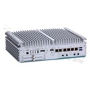 Bezwentylatorowy komputer wbudowany; procesor Intel i7/i5/i3/Celeron 6/7-gen; RAM do 64 GB; 2xCOM; 6x USB 3.1; 4x LAN PoE; 2x LAN; 2x SATA; mSATA; audio; DVI-I; HDMI; DP; DIO; FLEX I/O; 2x mPCIe; SIM; temp. pracy -40+60 st.C; zasilanie 24 V DC