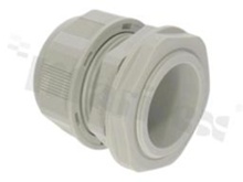 Cable gland PG29; nylon; PG29 13-20mm; flat O-ring; grey; nylon; with lock-nut; for wrench 42
