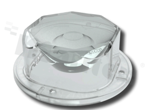 Lens for LED COB AND uv; angle: 25 degrees ; Number of LEDs: 1; Dimensions: round 85.09mm; Height: 33.80mm; material: silicone; Fastening: screw