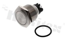 Push button switch; bistable; 25mm; screws terminals; stainless steel; silver button; IP67.