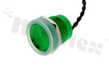 Przełącznik piezoelektryczny; monostabilny; 19mm; na przewód; aluminium; zielony korpus; IP69K.