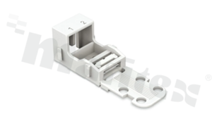 Adapter; do złączek 2-torowych 4mm2; montaż śrubowy; biały