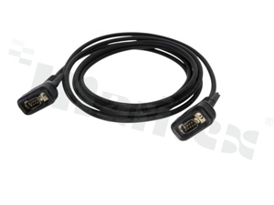 Kabel D-Sub; 9-stykowy; męski; ekranowany; dwustronny; zakończony kablem 3mb; przewód LSZH