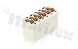 Listwa zaciskowa do PCB; w rastrze 3.50mm; 2-torowa; pionowe wejście przewodu; na przewód 1.50mm2 (24-14 AWG); ze stykiem sprężynowym; szara; UL: 300V/10A