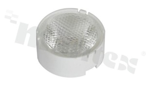 Lens for LED high power; angle: 27 degrees ; Number of LEDs: 1; Dimensions: round 22.40mm; Height: 9.13mm; material: PMMA; Fastening: tape