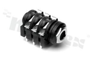 Connector: Jack 6.3mm; socket; female; ways: 3; angled 90st.; on panel mounting