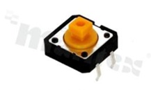 Przełącznik Tact Switch; THT; wymiary korpusu 12.0x12.0; h=7.3mm; pionowy; o sile nacisku 180gf; przycisk okrągły