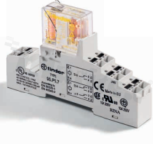 Interface relay; electromagnetic; contact rating current 8A; coil voltage 24VDC; 2 changeover contact DPDT; coil power 0.7W; 8A/250VAC, 8A/24VDC; screw terminals; DIN-Rail
